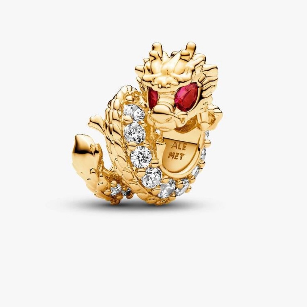 Pandora dragon charm 14k plated